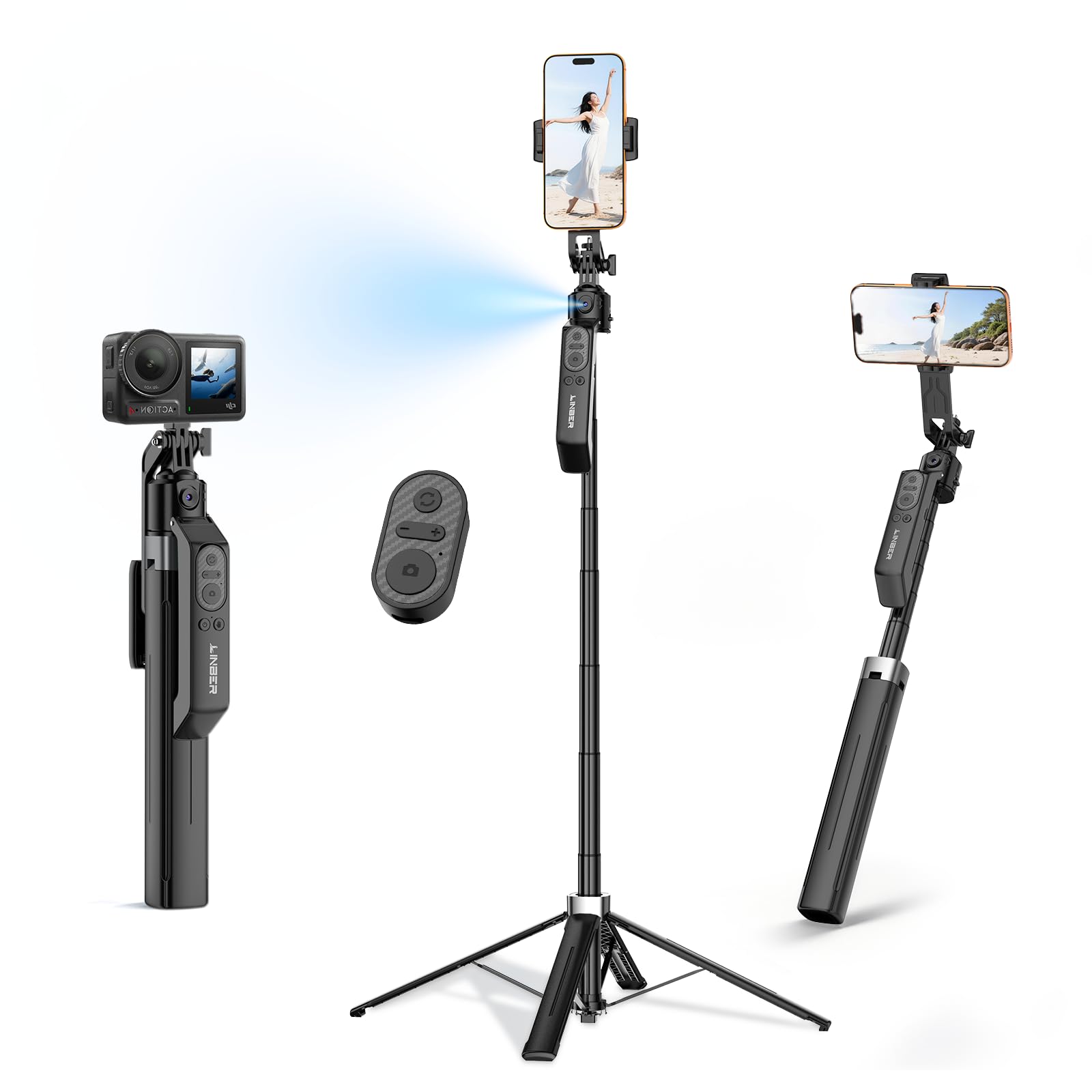 Trépied Smartphone à Suivi Automatique du Visage Rotation 360°
