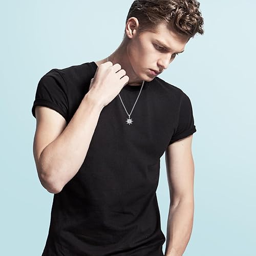 Vista 496 de Collar con colgante de plata de ley 925 con medalla de San Patrón, joyería religiosa para hombres y mujeres, con cadena de acero inoxidable 316L