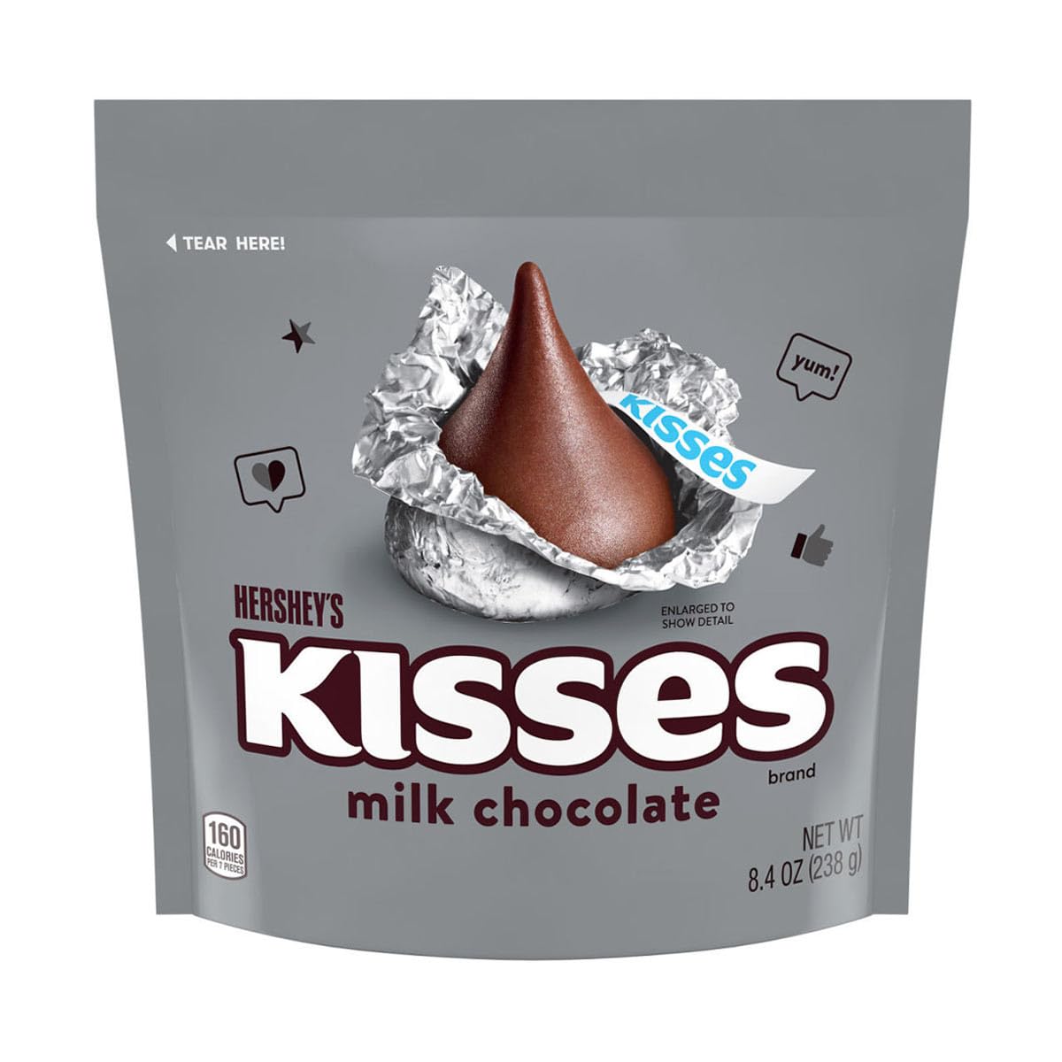 Hersheyss Kisses Milk Chocolate Delightful Treat a Classic Favorite That Brings Joy to Chocolate Lovers 236g (USA)
