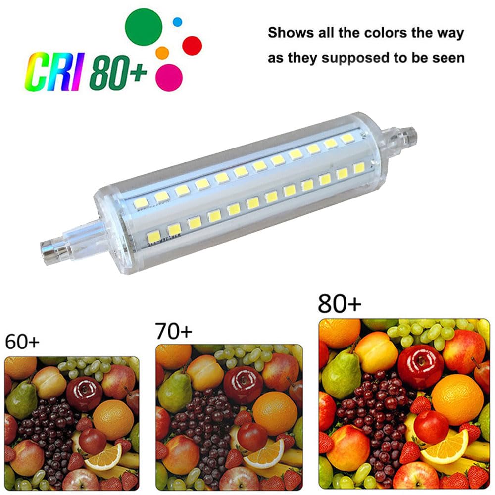 10W 1000LM R7S J118 118MM Bombillas LED Regulables R7S Base 100W Bombilla halógena de tungsteno Bombillas de Repuesto para iluminación de Taller Lámparas de pie (Paquete de 10)