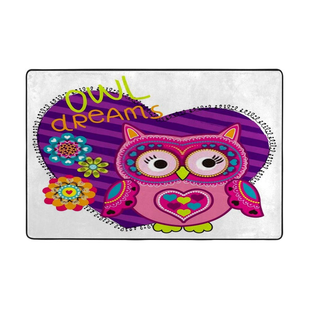 Tapis chouette enfant Chehongg grand format pour chambre de fille