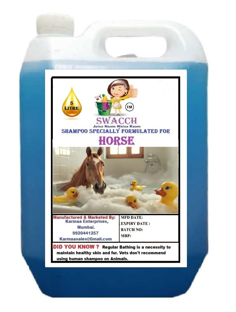Shampoo Specially Formulated for Horse (5 Litre) Lavender