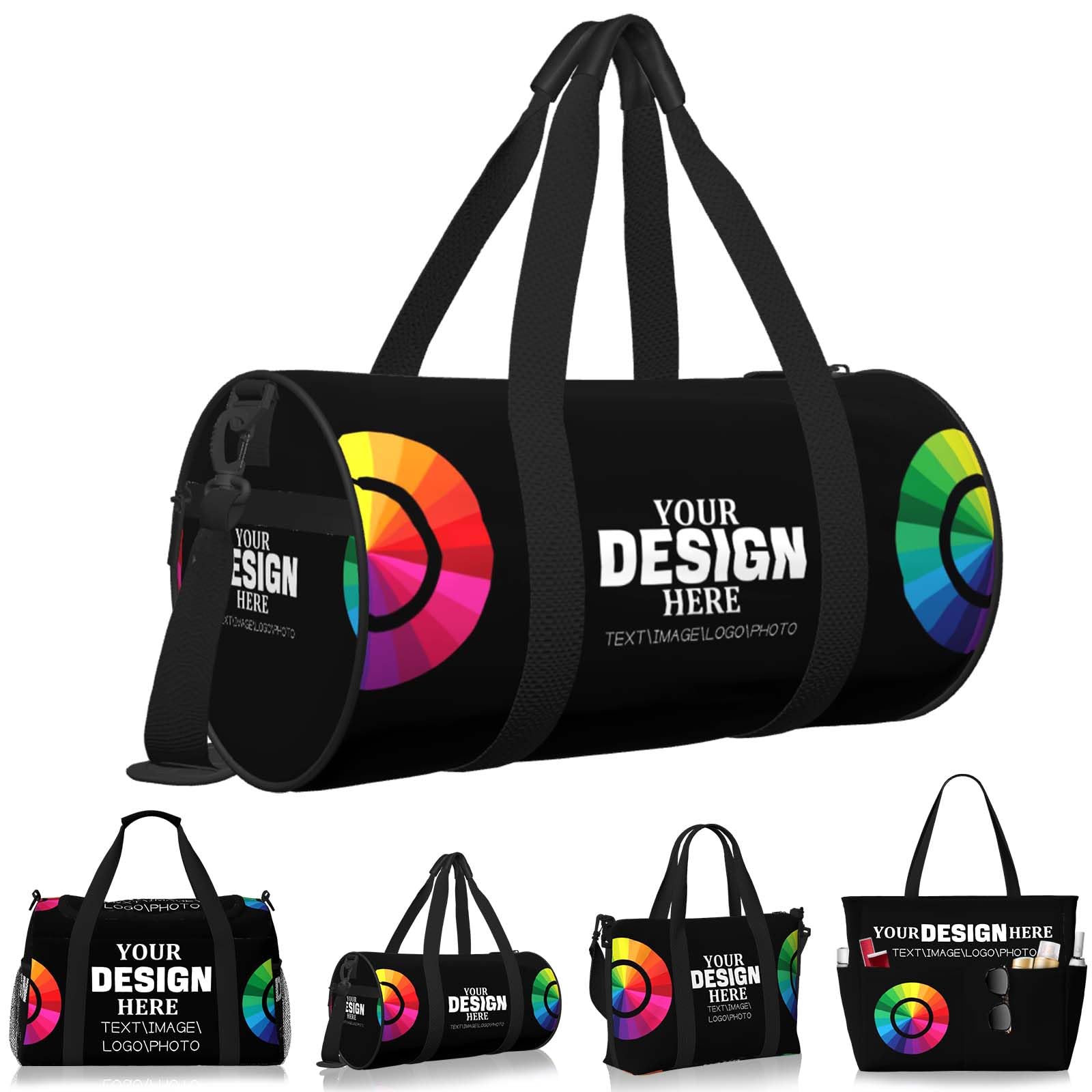 Custom Duffle Bag Personalized Travel Bag for Men Women, Customized Sport Gym Bag Weekend Camp Bag with Photo Text Logo