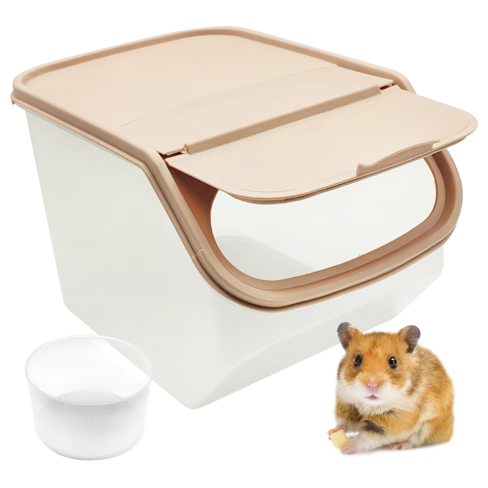 PINVNBY Chinchilla Sand Bath Box Gerbil Bathroom Transparent Totoro Plastic Sand Bath House with Sand Cup Cage Accessories for Guinea Pig Hedgehog