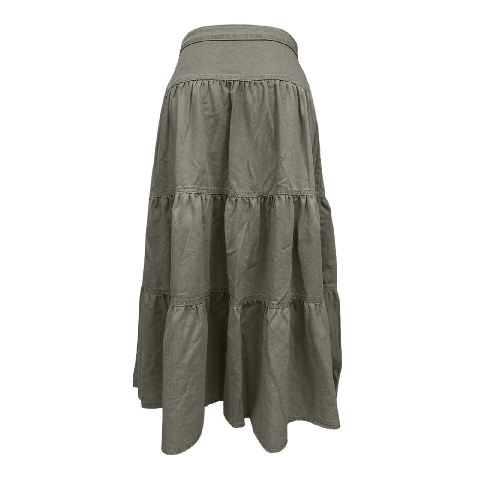Falda Larga Mujer Verano, Faldas Mujer Verano Sexy, Faldas Larga Cintura Alta con Volantes Plisada Y Escalonada Ideal Ropa Calle Fiestas Y Atuendos Casuales Skirt Minifalda Falda Vaquera
