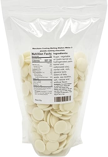 Merckens Obleas de chocolate blanco para cobertura de chocolate derretido 2 libras