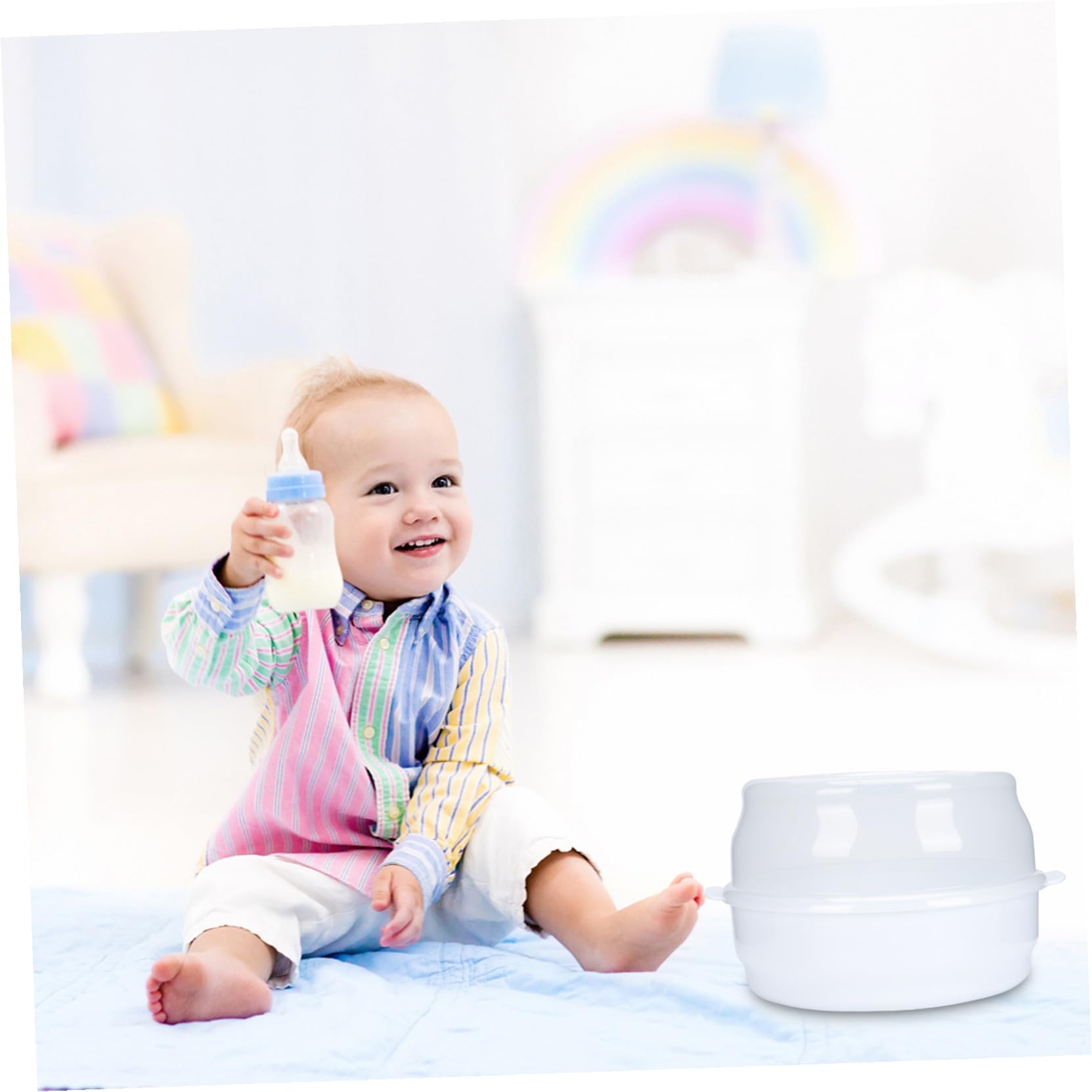 Caja Esterilizadora para Biberones de Microondas Pp Blanco