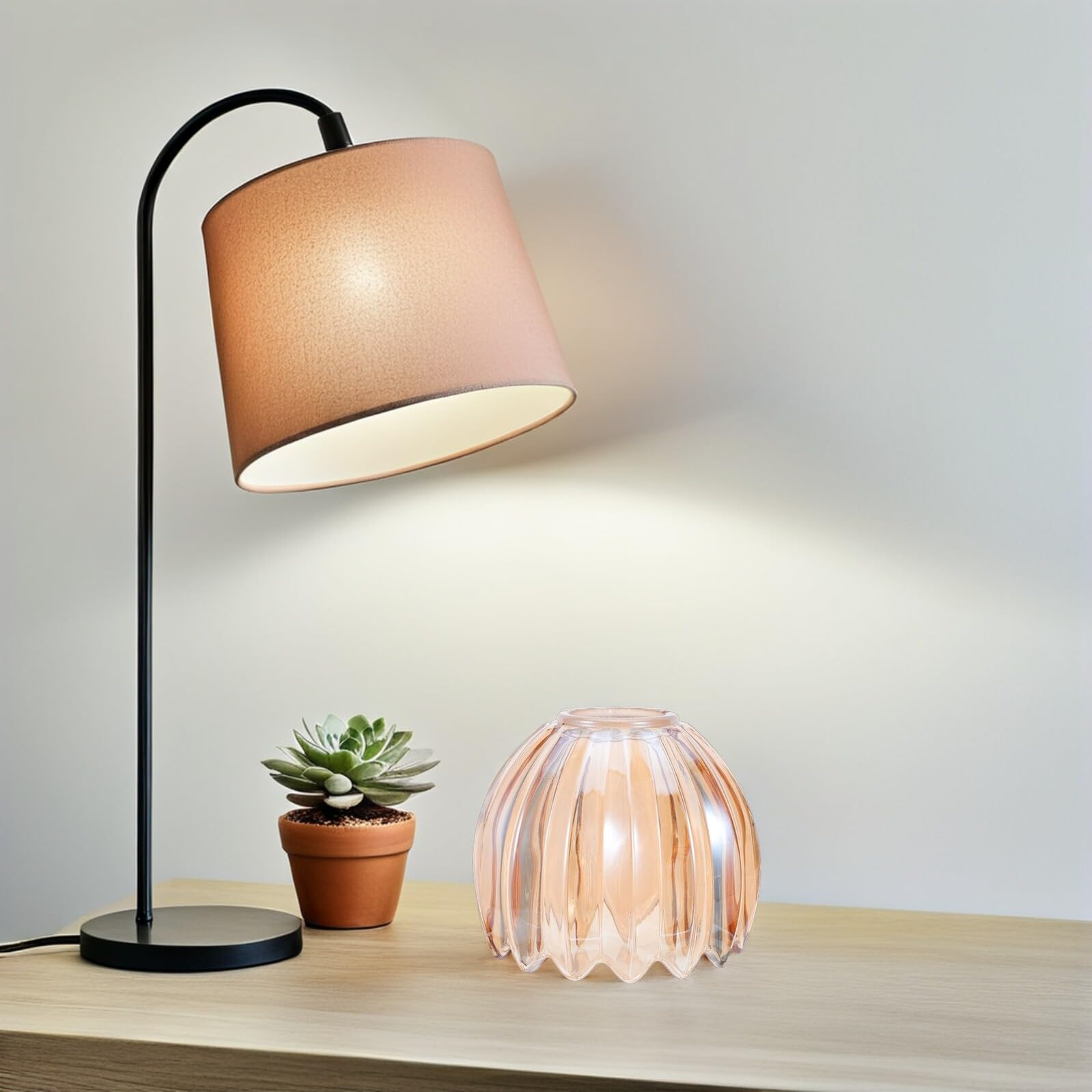 Toyvian Abat-jour en Verre Tulipe 2 Pièces, Remplacement pour Lustre et Lampe sur Pied, Installation Facile, Éclairage D’ambiance, Chambre