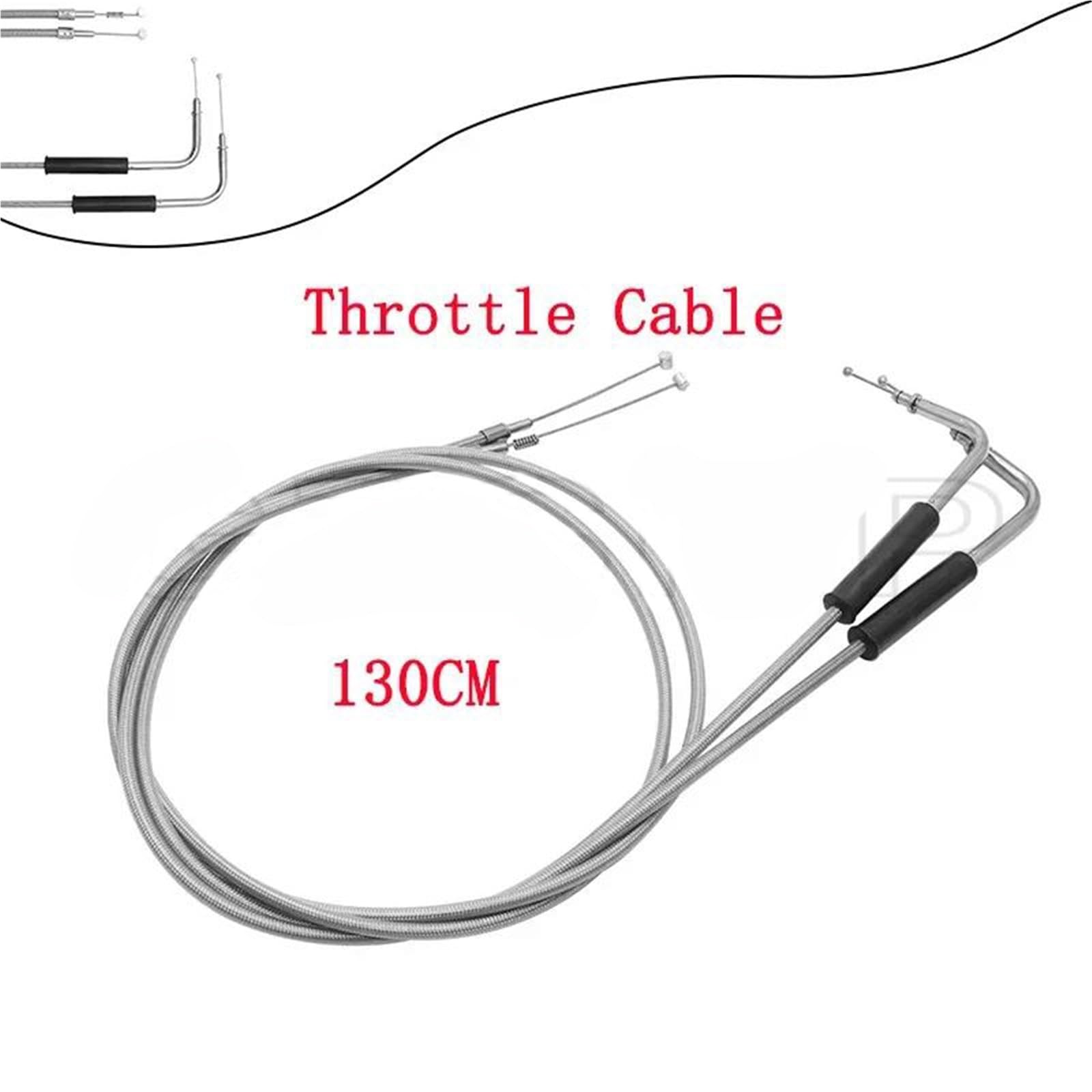 Cable De Acelerador Alargado 130 Cm para Motocicleta con Tejido Alambre Acero para Harley Softail FXST 1996 1997 1998 1999 2000 2001 2002 2003-2010