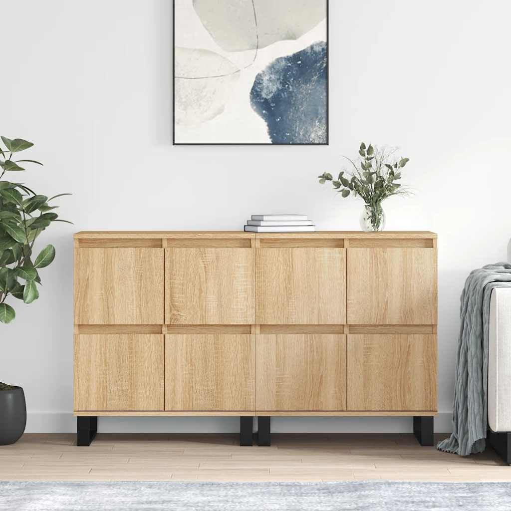 Credenza 2 pz Rovere Sonoma 120x35x70 cm Legno Multistrato