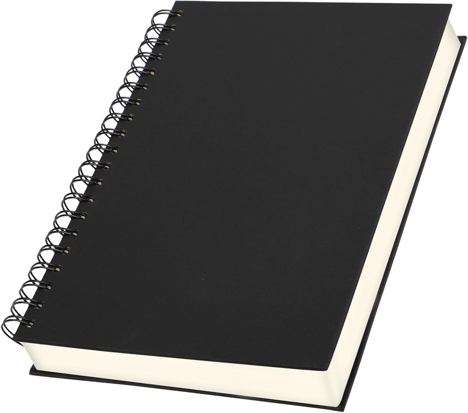 Yarotm A4 Squared Notebook - 120 Sheets 100GSM Graph Paper Pad Spiral Journal 21x28.5cm - Wirebound Black Hardback Notepad - Grid 5mm A4 Hardcover Note Book for Office