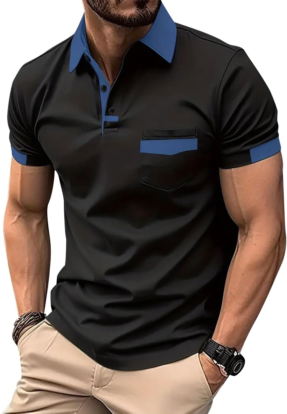 Halfword Polo Shirts Short-Sleeve Men Golf Polo Tee Classic Fit Breathable Cotton Summer Tops