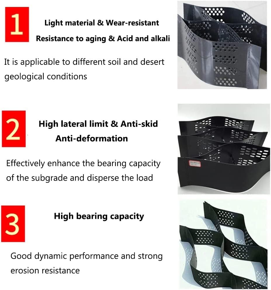 JSY グラベルグリッド 砂利グリッド大型ジオセルグリッド、庭の造園駐車場用のハニカムグラウンドグリッドスロープ私道のスロープ 園芸  Amazon.co.jp: グラベルグランドグリッド ジオグリッド庭砂利私道用グラウンドグリッド、ジオセルグリッド厚さ2インチ、砂利グリッド ..., image size:928x994