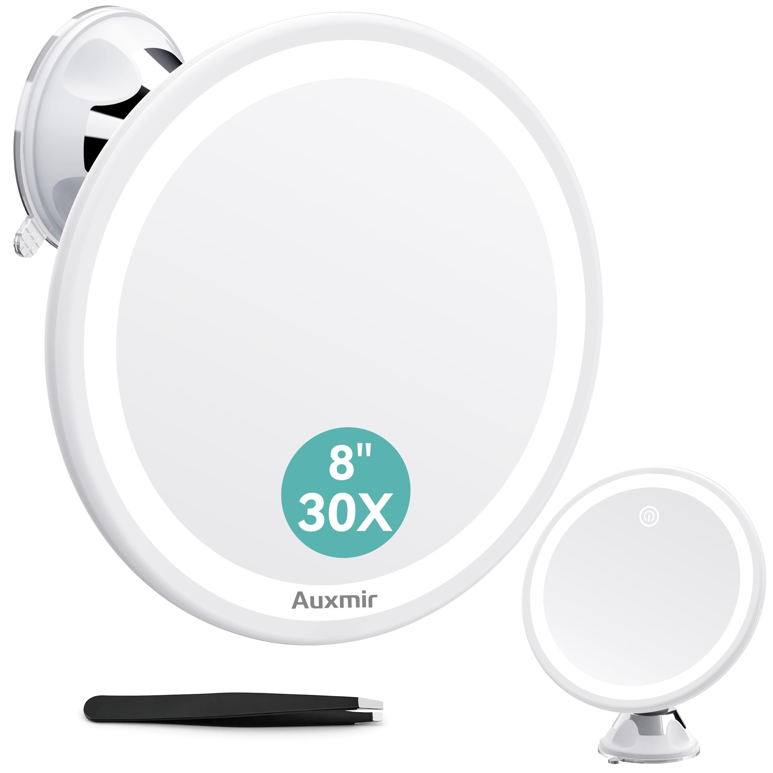 Auxmir Kosmetikspiegel mit Licht, 30X Vergrößerungsspiegel