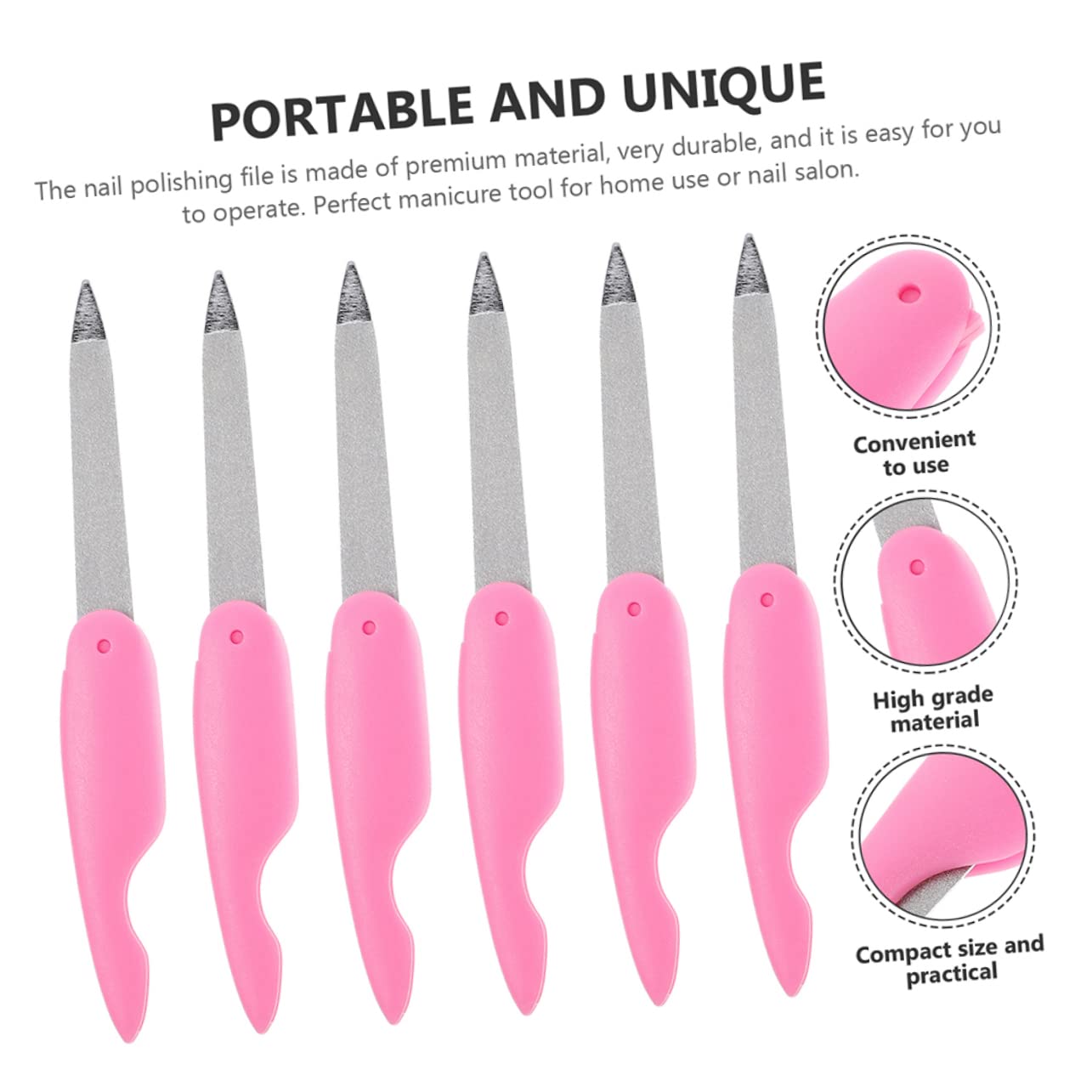 VICASKY Buffer Unghie Doppia Faccia 8Pezzi in ABS e Metallo, Disegno Raffinato per Manicure a Casa o Salone