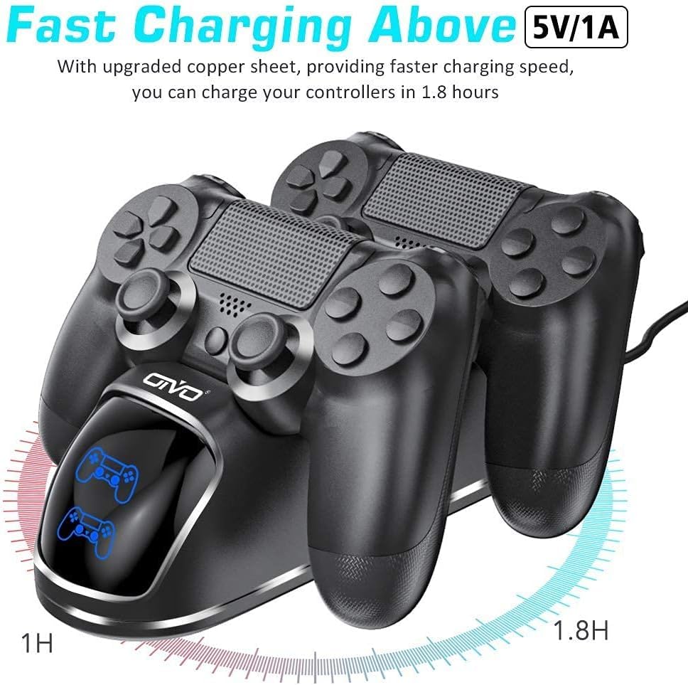 PS4-Controller-Ladestation-PlayStation-4-Controller-Ladestation-mit-18-Stunden-Ladechip-PS4-Charger-Dock-Staion-Controller-Ladestation-fuer-Sony-PlayStation-4PS4ProPS4-Slim-Controller - Sparfuchs24.io - Preisvergleich & Top Angebote Online