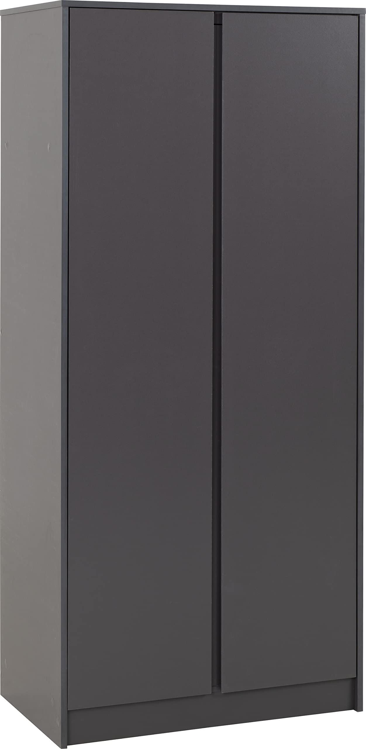 B&Q -  Malvern 2 Door Wardrobe In Grey Finish Hanging Rail And Shelf