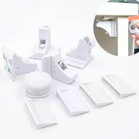 Trava magnética (Kit 12 unidades) para gavetas e portas de armários, segurança para bebês e crianças - LionLemon Store
