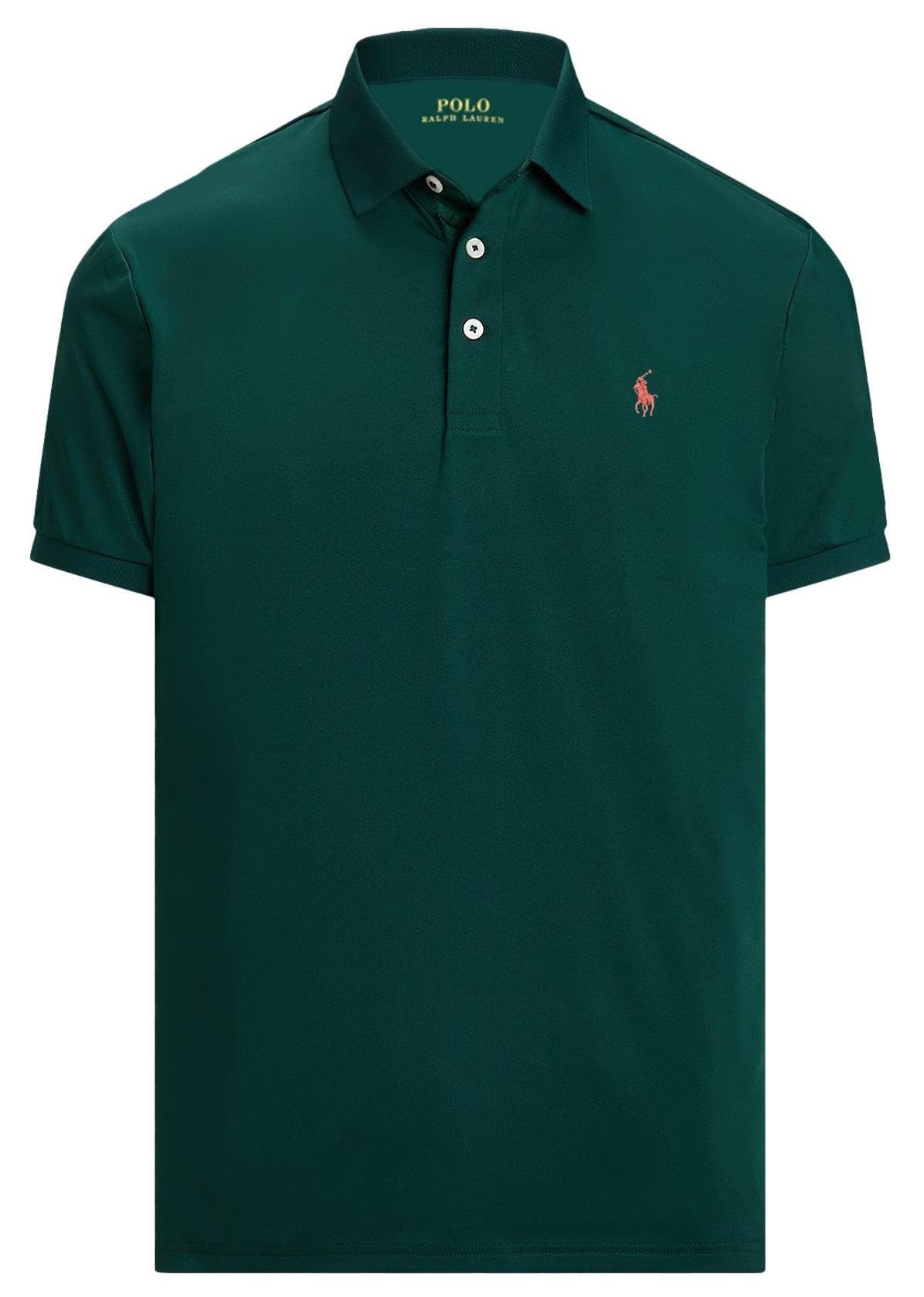 Polo Ralph Lauren Men's Green Heather Performance Polo Shirts, Xxl