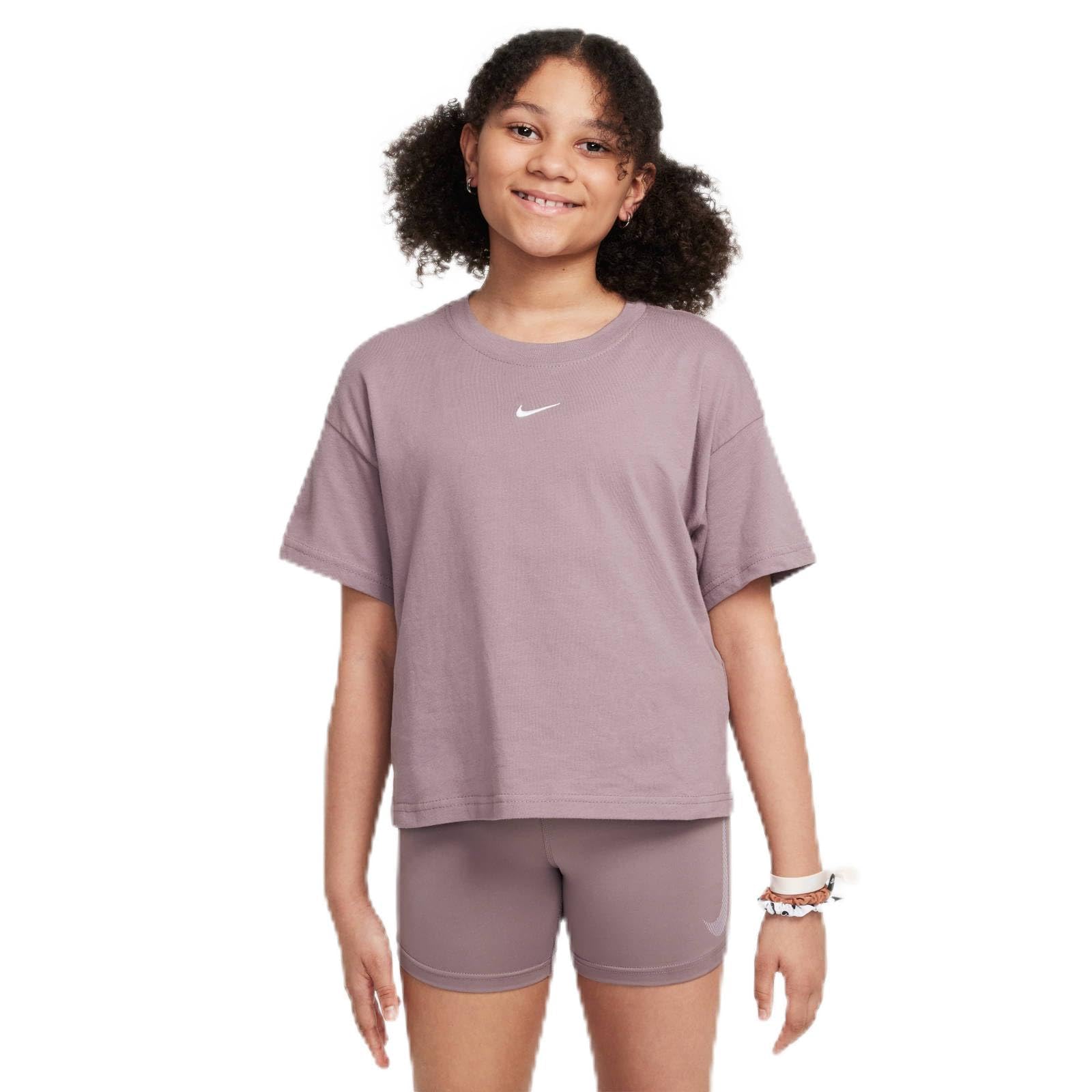 Nike Girls Taupe Grey 'S Boxy Essntl Lbr T-Shirt, 12/13 Years