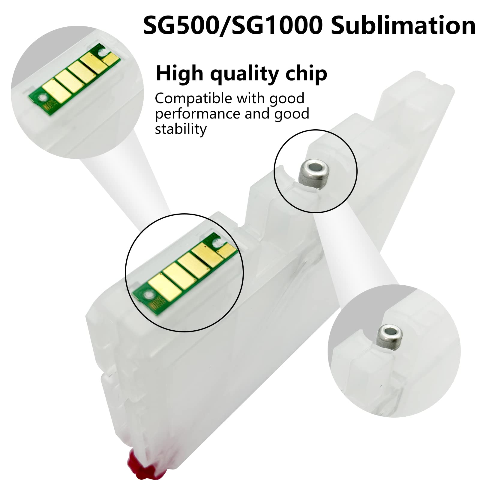 Fink Vorgefüllte Sublimations-Tintenpatrone, kompatibel mit Sublijet Sawgrass Virtuoso SG500 und SG1000 Druckern, nachfüllbare Sublimationstintenpatrone
