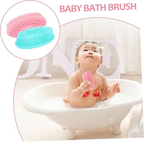 Miniatura 7 de 2 unidades de exfoliante corporal suave de doble cara para adultos, herramienta de ducha de silicona suave para desarrollo táctil y entrenamiento