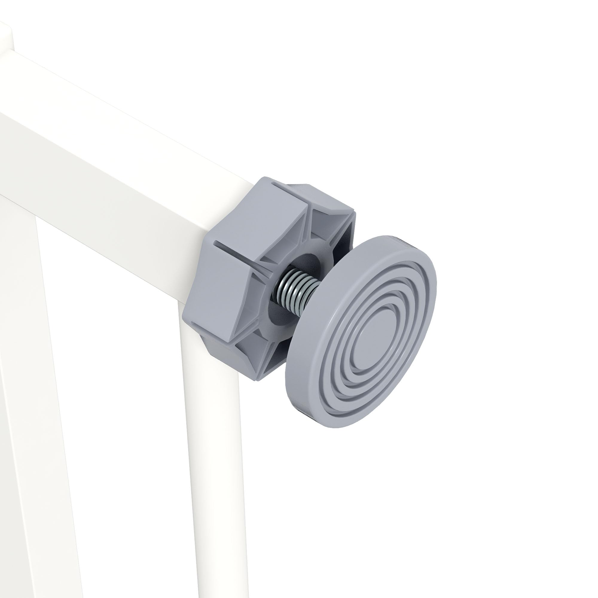 PawHut Puerta de Seguridad para Perros, Puerta de Barrera, 74-80 cm, Puerta de Seguridad de Escalera para Mascotas, Puerta para Perros, Puerta de Seguridad sin taladrar, Metal, plástico, Blanco | Reja de protección para escaleras, puerta y escalera, orien