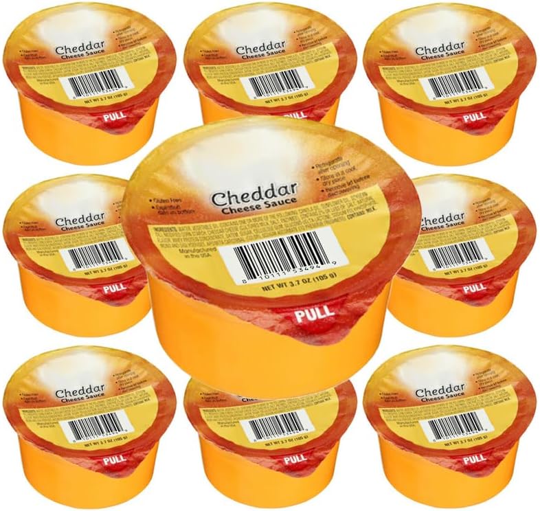 Cheddar Cheese Dipping Sauce 3.8 oz Cup | Salsa De Queso | Bits N Things | 10 Count