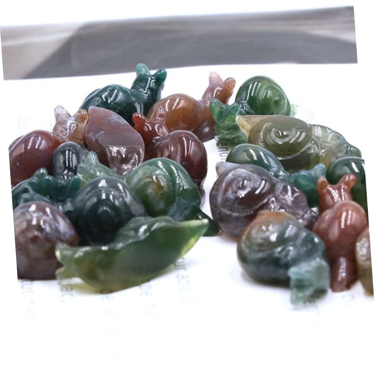 HANABASS 15stücke Teiliges Naturstein Schneckenform Deko Bunte Miniatur Schneckenfiguren Für Garten Und Zuhause Kreative Ornamente Für Innenräume Und Landschaftsgestaltung