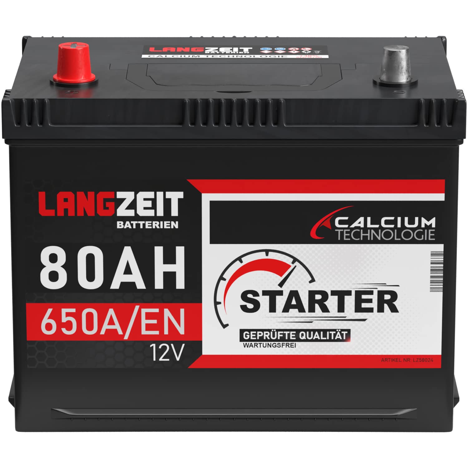 LANGZEIT batteria auto ASIA 80Ah 12V avviamento starter sostituito 70Ah