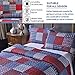 Jessy Home Plaid Quilt Set Queen Bedspreads Coverlet Set Red Blue White Patchwork Queen Size Quilt Set Bedding Soft Lightweight Quilts Coverlet Country Reversible Quilt Bed Spread with 2 Pillow Shams