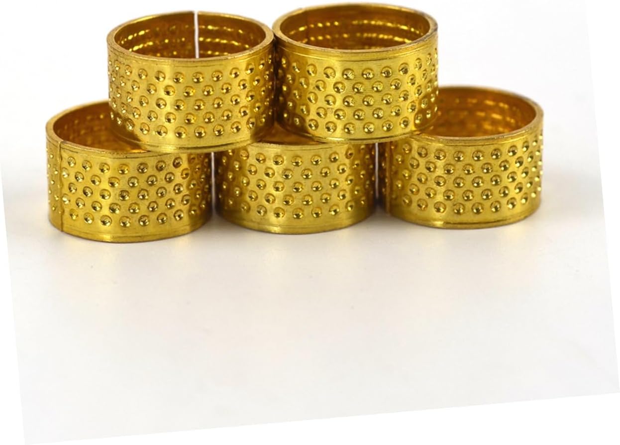 SHINEOFI 40pcs Quilting Thimble Finger DIY Craft Tools for Sewing Repairing Skid Resistant Golden Durable for Canvas