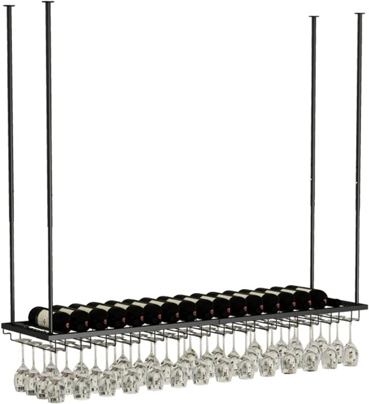 Hanging Wine Glass Rack Black Wine Racks Hanging, Ceiling