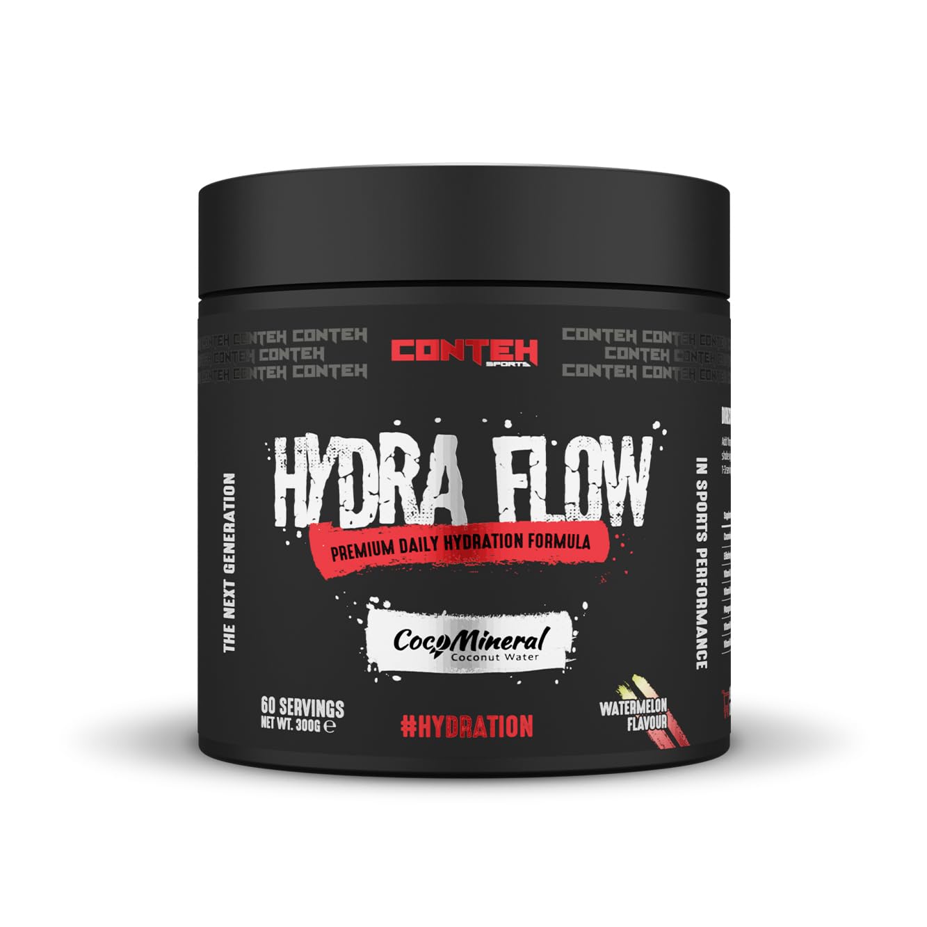 Hydra Flow Electrolyte Powder with CocoMineral® | Premium Daily Hydration Supplement | Replenish Electrolytes & Vitamins | Coconut Water Extract | 30 Servings | Post-Workout & Daily Use (Watermelon)