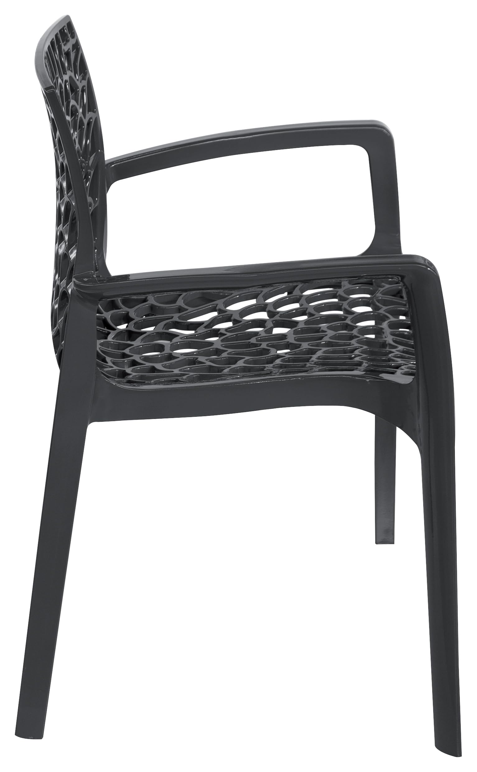METRO Professional Silla de Jardín con Reposabrazos Maurage, Polipropileno, Apilable, para Exterior, Antracita