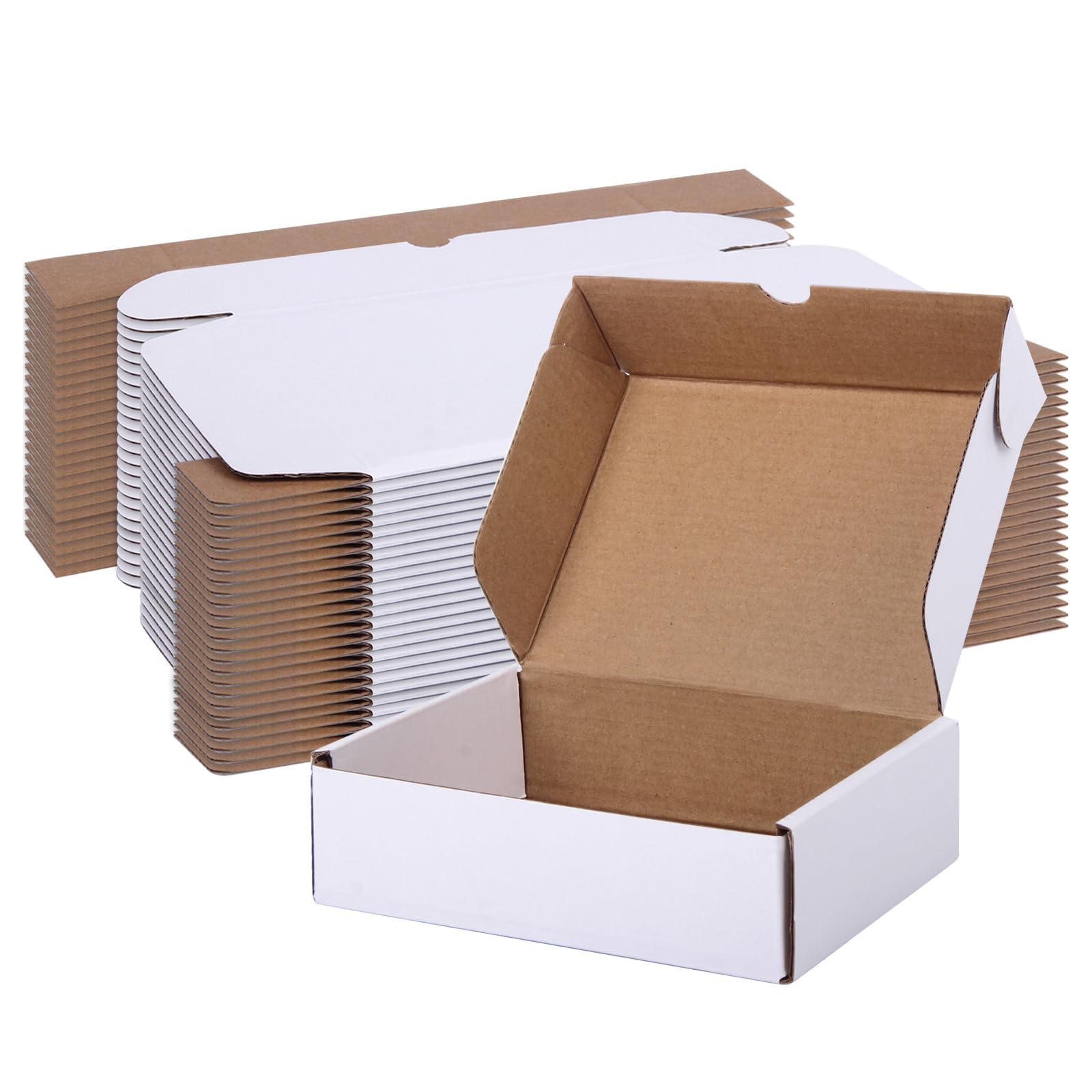 NBI white Self Locking 3 Ply Corrugated Boxes 11x8x4 Inch Pack of 25 for Packaging Shipping Storing and E-Commerce (White)-image-28