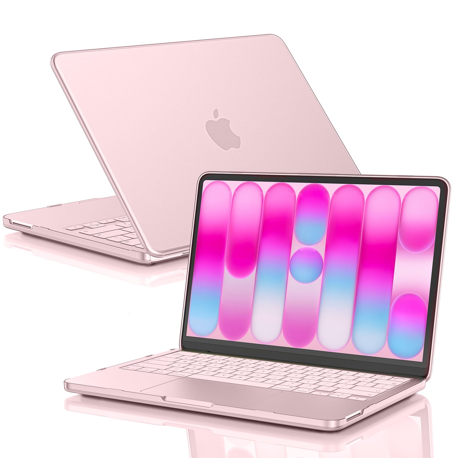 EooCoo for MacBook Neo Case 13 inch 2026 Model A3404, 100% Match Official Color, Anti-Fingerprint & Scratch & Crack, Sturdy Protective Hard Shell Cover Laptop Accessories, Blush Clear - 2