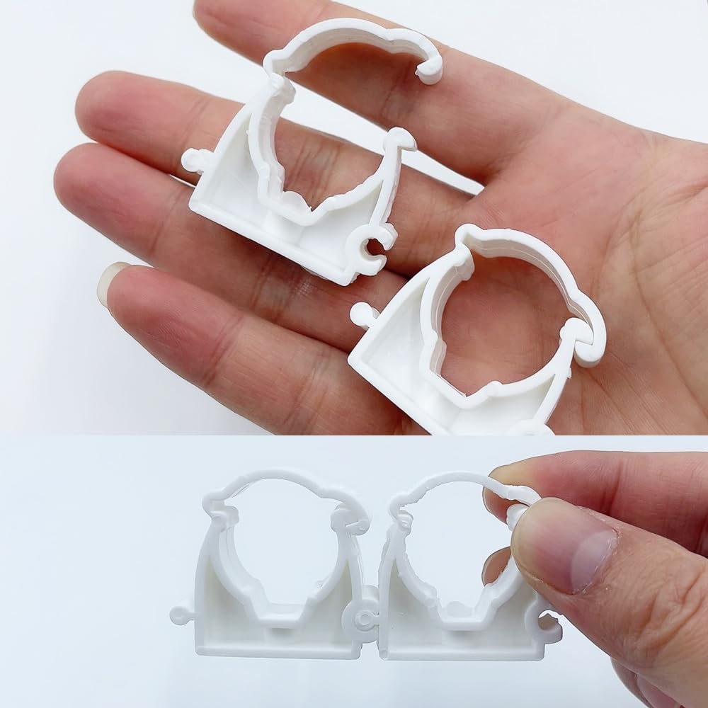 Lot 35 Clips Sans Chevilles Diamètre 20mm - Colliers Serrage Plastique Blancs Pour Tuyaux Eau Gaz