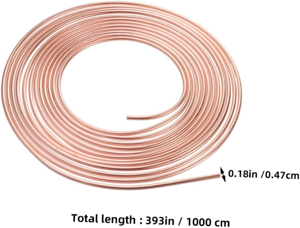 BETOOKY Copper-plated Auto Brake Tube Coil 10m Non-magnetic Brake Line Tubing for Vehicle Car Replacement Part