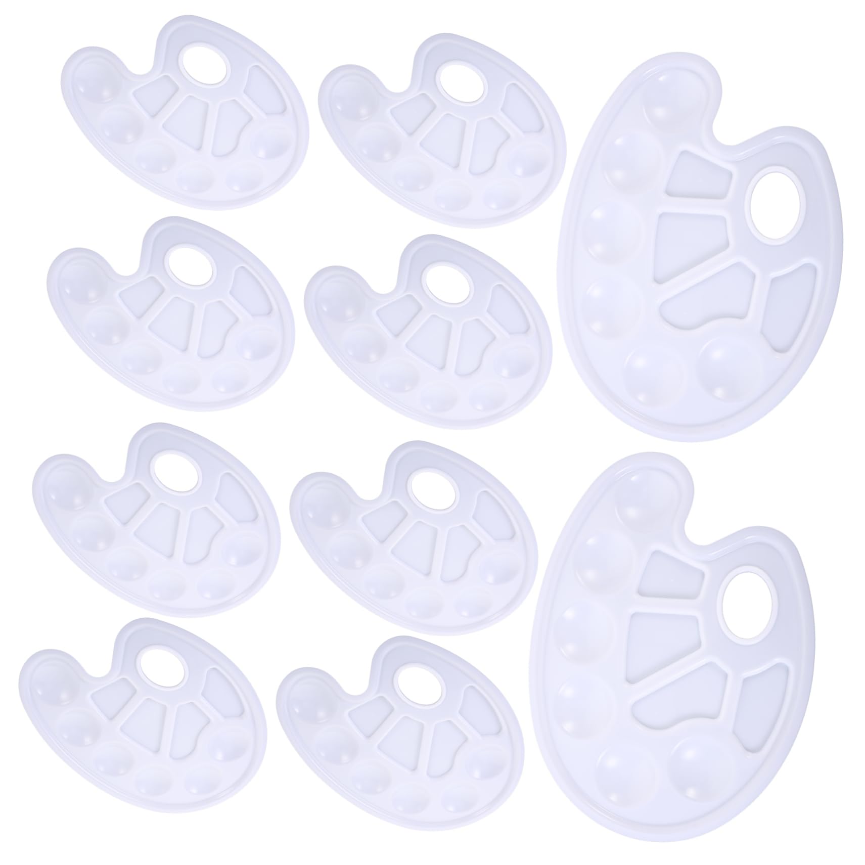 Tofficu 4 Ensembles Doublure De Bac À Peinture Palette Palettes De Bacs À Peinture Plateaux Boîte De Palette Vide Palette De Peinture À l'huile Plastique Blanche 10 Pièces * 4