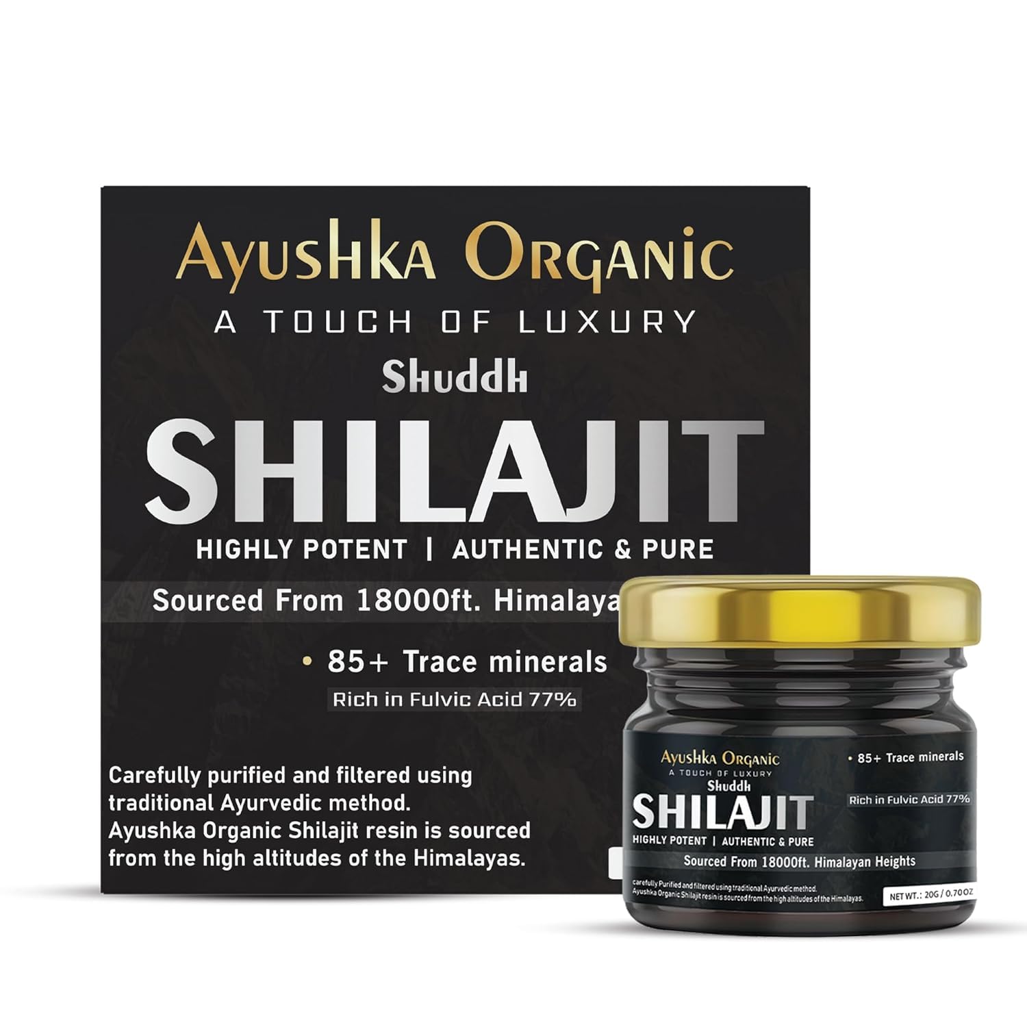 Shilajit Resin, Himalayan Shilajit, Pure Shilajit, 76% Fulvic Acid, 20g