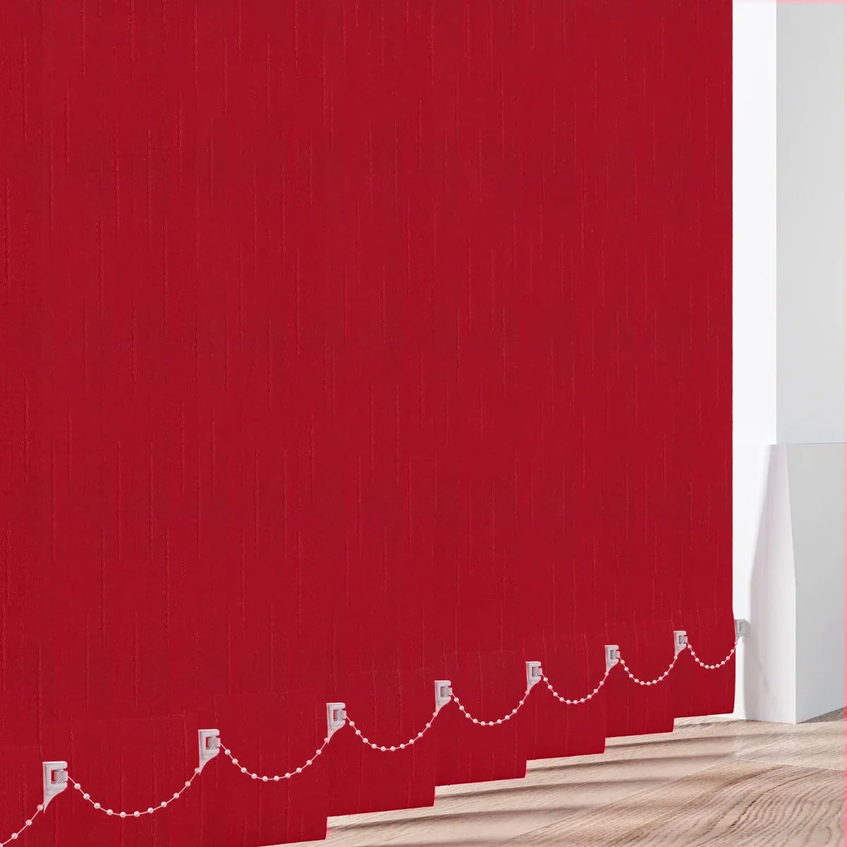 Made to Measure Vertical Blinds Slats - Hambrook Red Fabric 89mm(3.5") Wide Louvres - Replacement Slats for Windows & Conservatory Blinds with Weights and Chains - Colour Options (Hambrook Red)