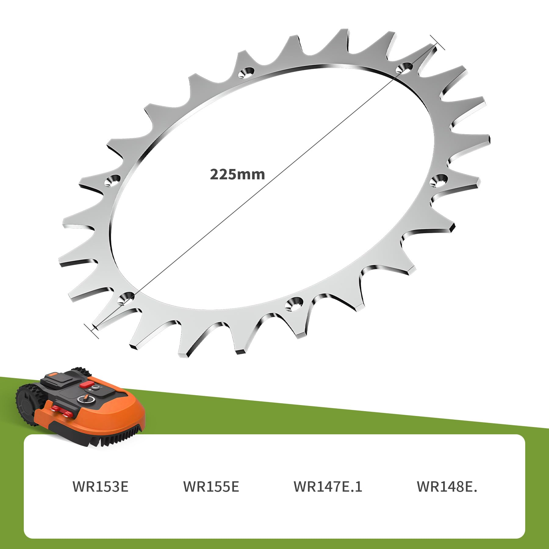 Forever Speed 2 kolce do robota koszącego Worx Landroid L, do usuwania zadziorów na śrubę wpuszczaną, gwoździe do kosiarki do trawy 225 mm, 14 śrub samogwintujących