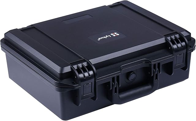 Lykus HC-3810 Waterproof Hard Case with Customisable Foam Insert, Interior Size 38x28x13.5 cm, Suitable for Pistol, DSLR Camera, Small Drone, Camcorder, Action Camera, and Others