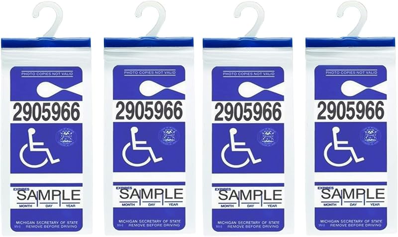 Suporte para Cartão de Estacionamento para Pessoas com Deficiência com Gancho Grande TB Tbuymax, Plástico Transparente, Conjunto com 2 peças