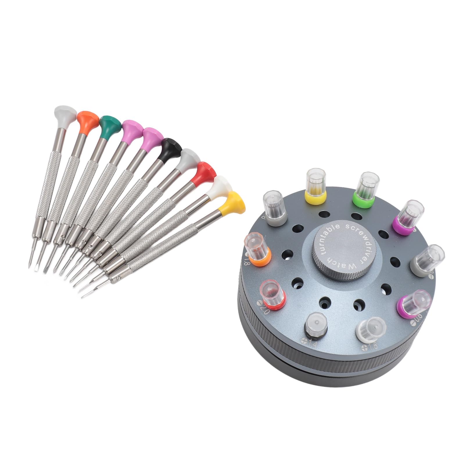 Juego de 10 destornilladores para relojeros, kit de destornilladores de precisión con 20 puntas de repuesto intercambiables, herramienta de reparación de joyería de acero