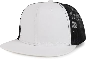 Armycrew Oversize 2XL Blank Plain Structured Mesh Back Flatbill Snapback Cap