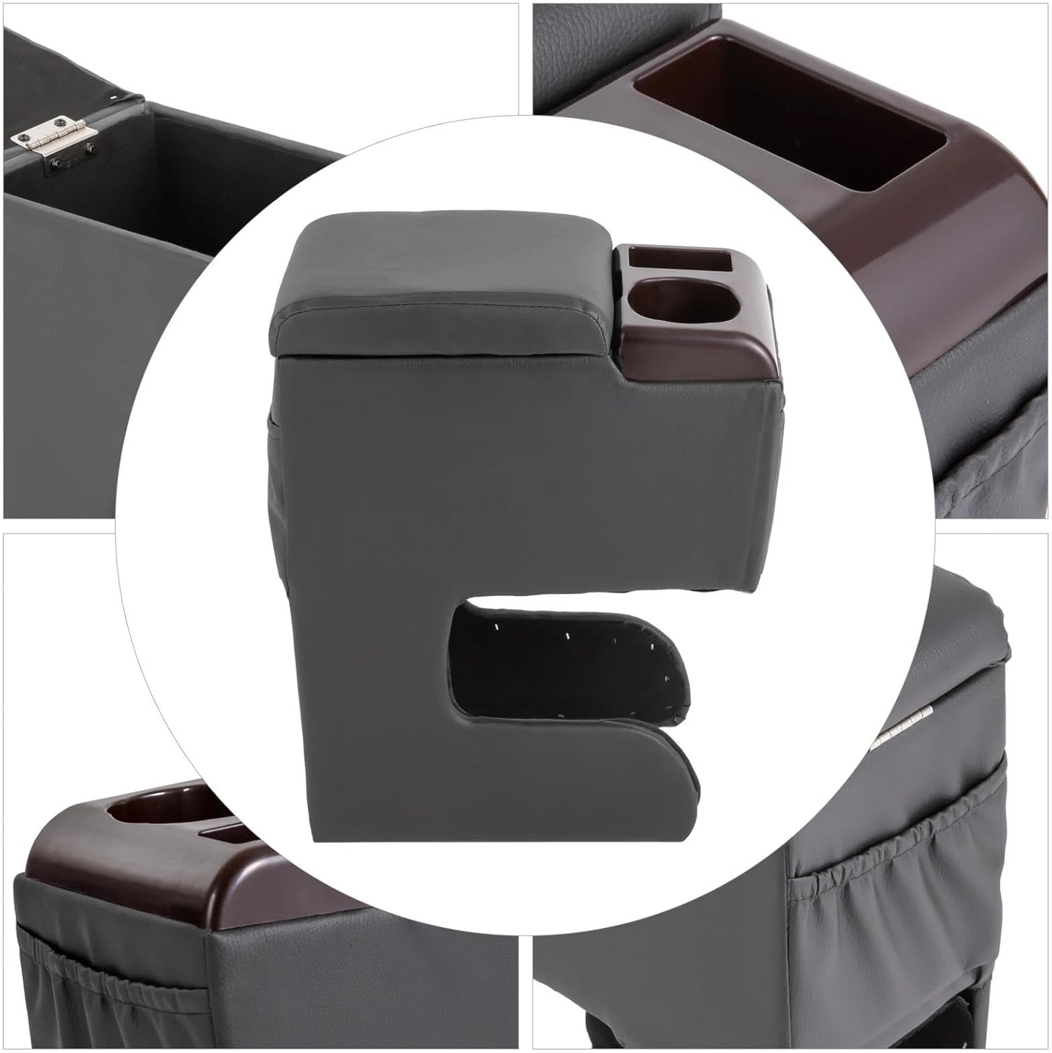 Auto Armrest Cover Protector Universal Car Armrest Pad Storage Box with Cup Holder Phone Slot Soft Sponge Front Center Console Cover Interior Accessories