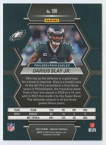 Miniatura 2 de 2023 Panini Mosaic #198 Darius Slay Jr. Philadelphia Eagles Official NFL Football Card in Raw (NM or Better) Condition