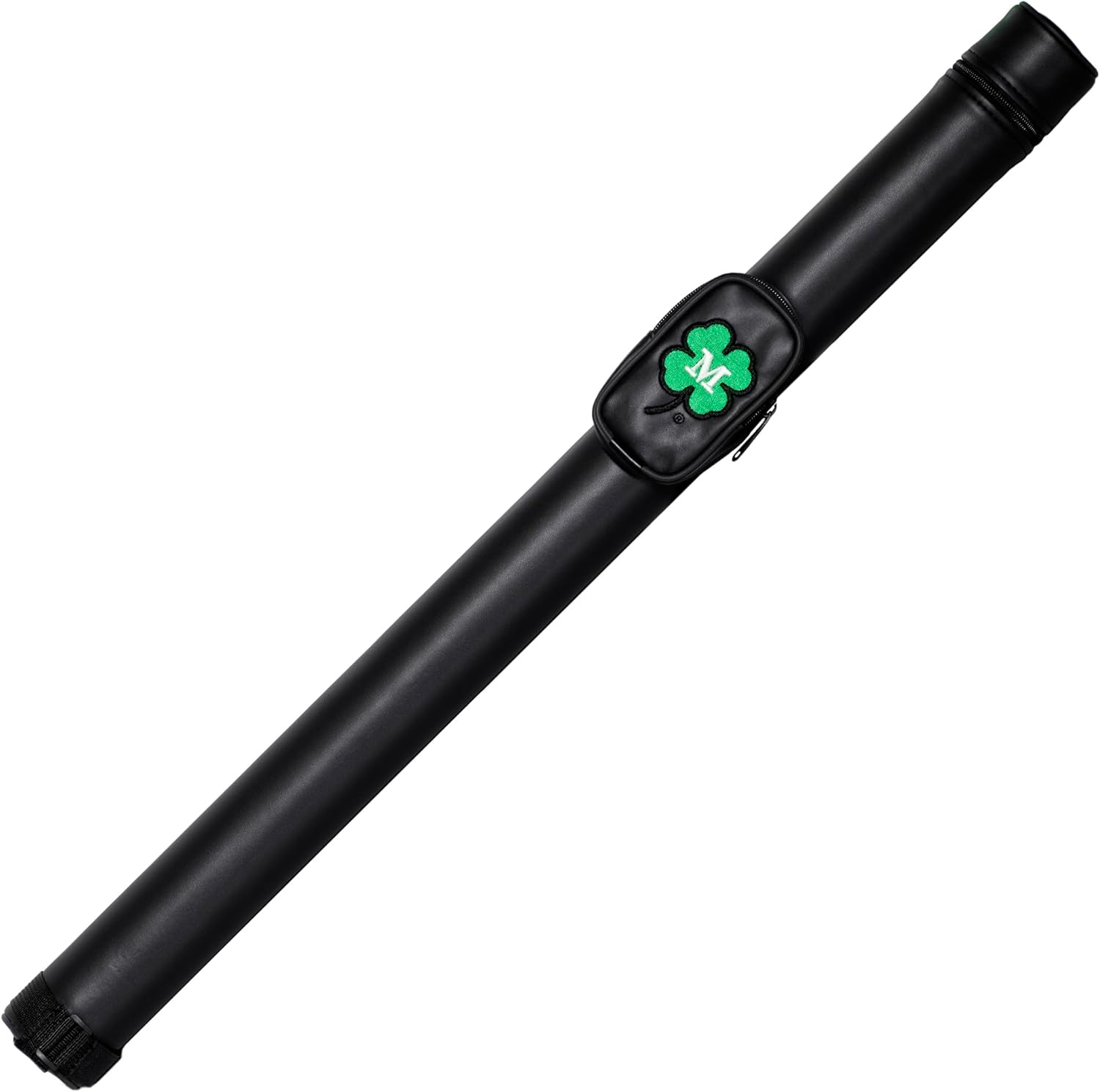 McDermott 1x1 Hard Round Vinyl Pool/Billiard Cue Case - Black w/Clover